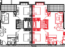 図面訴求力アップ！ツイン赤黒印刷。